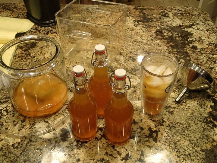 Homemade bottled kombucha